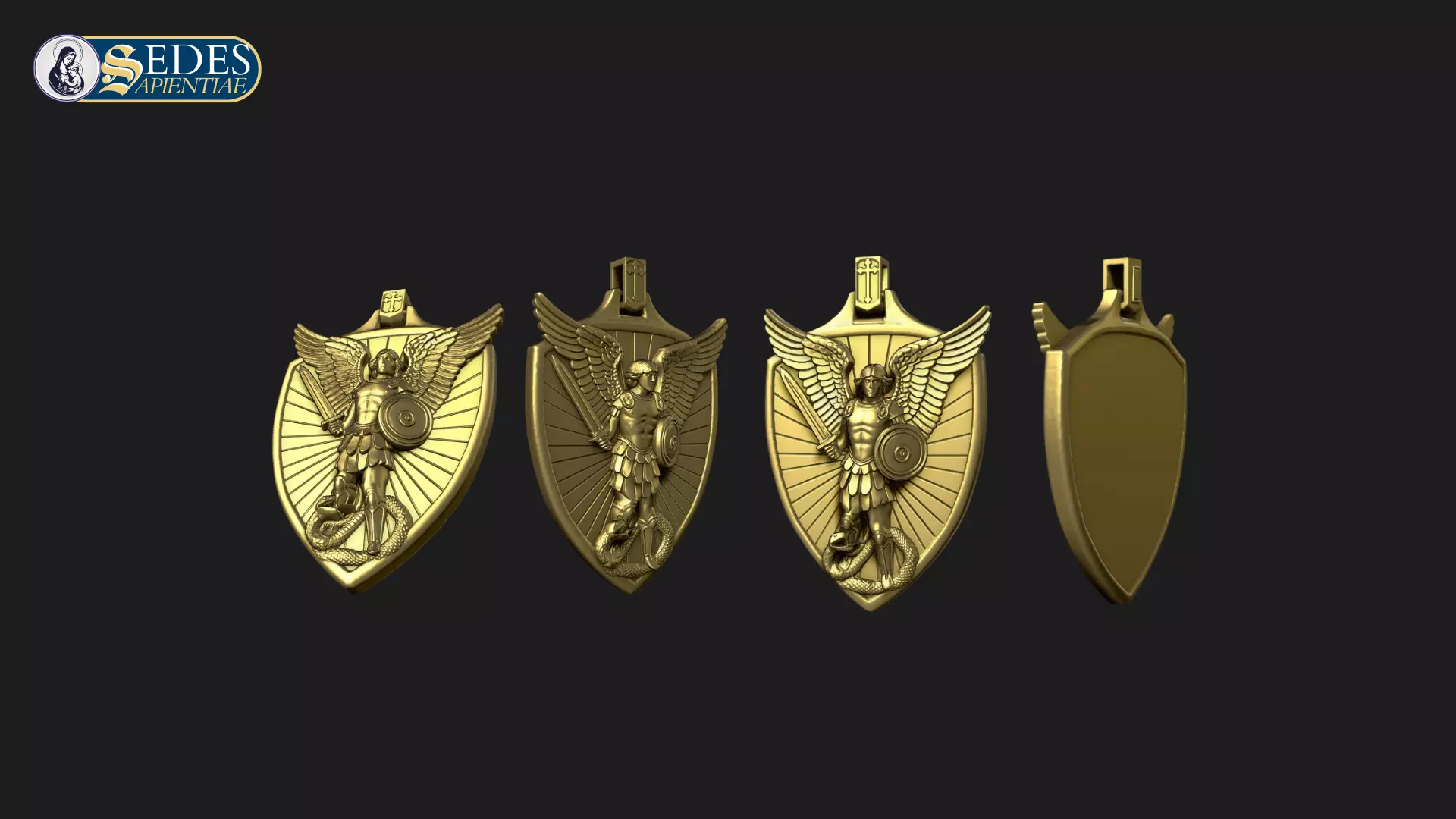 St Michael the Archangel Medal Catholic Art 3D print model_6