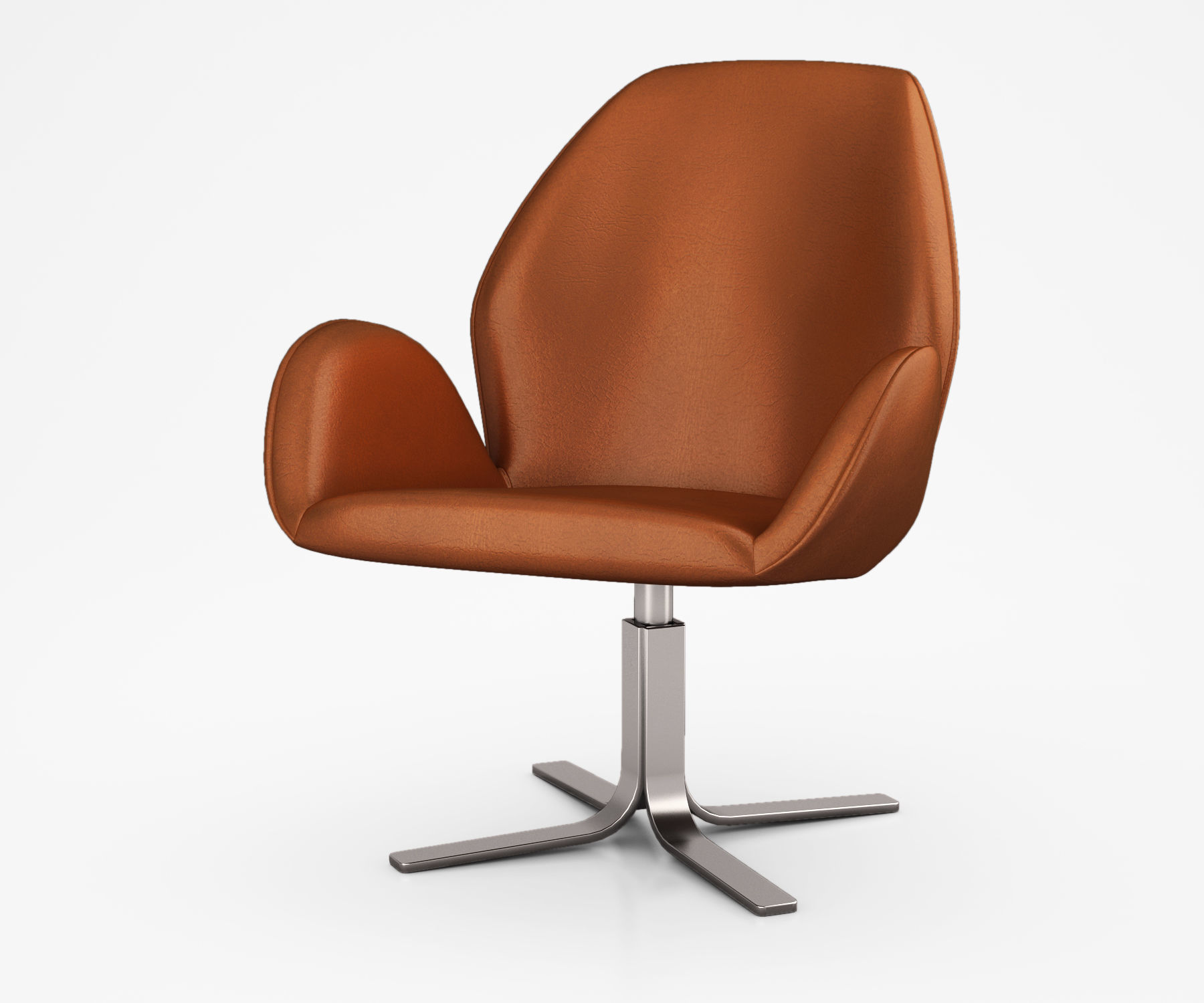 Aluna Leather Swivel Chair by West Elm 3D model CGTrader