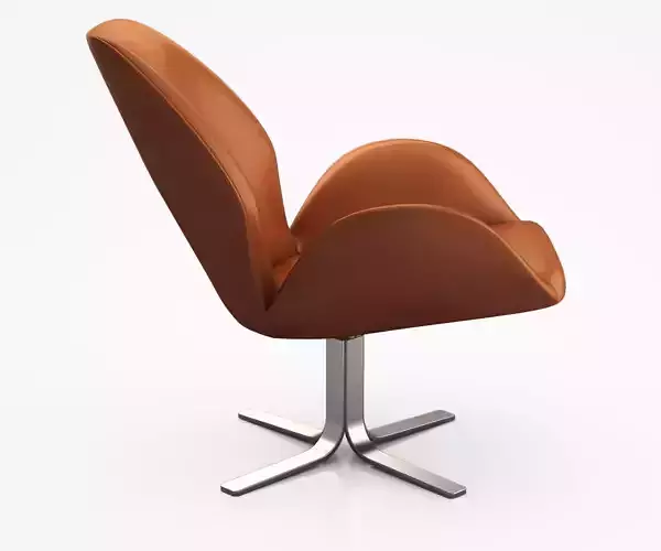 Aluna Leather Swivel Chair by West Elm 3D model