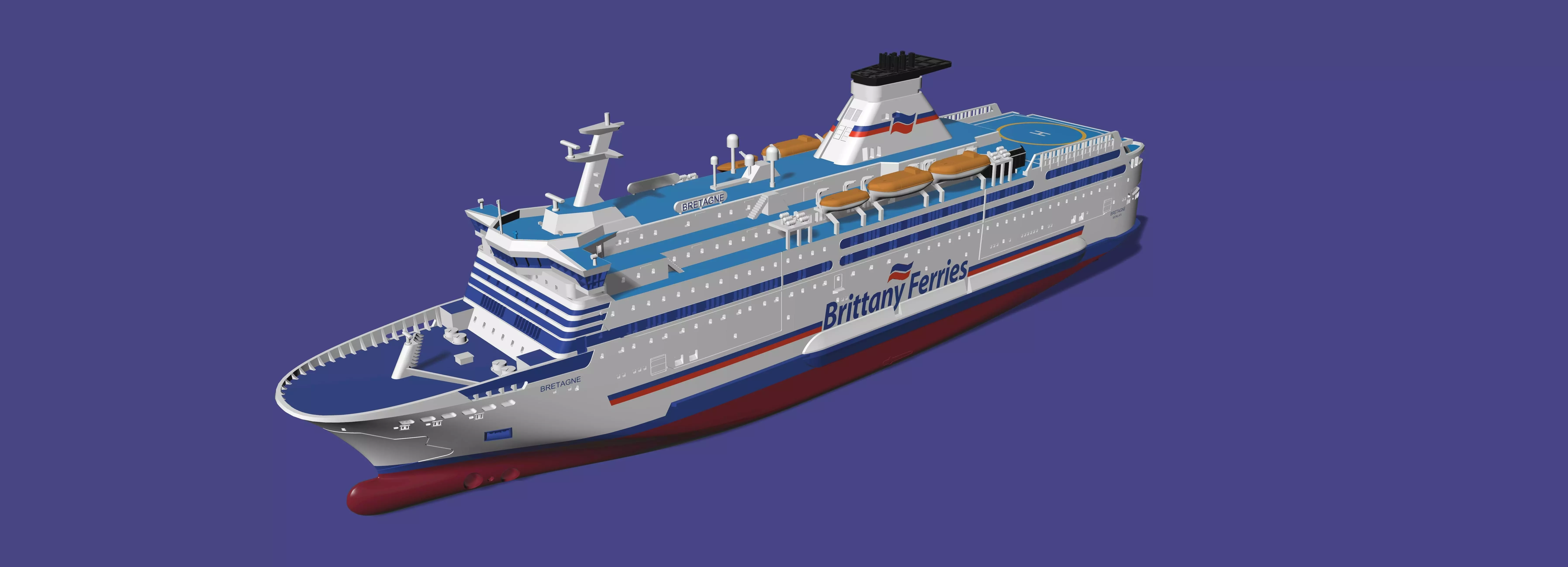 Ferry BRETAGNE Brittany Ferries print ready model 3D print model_2