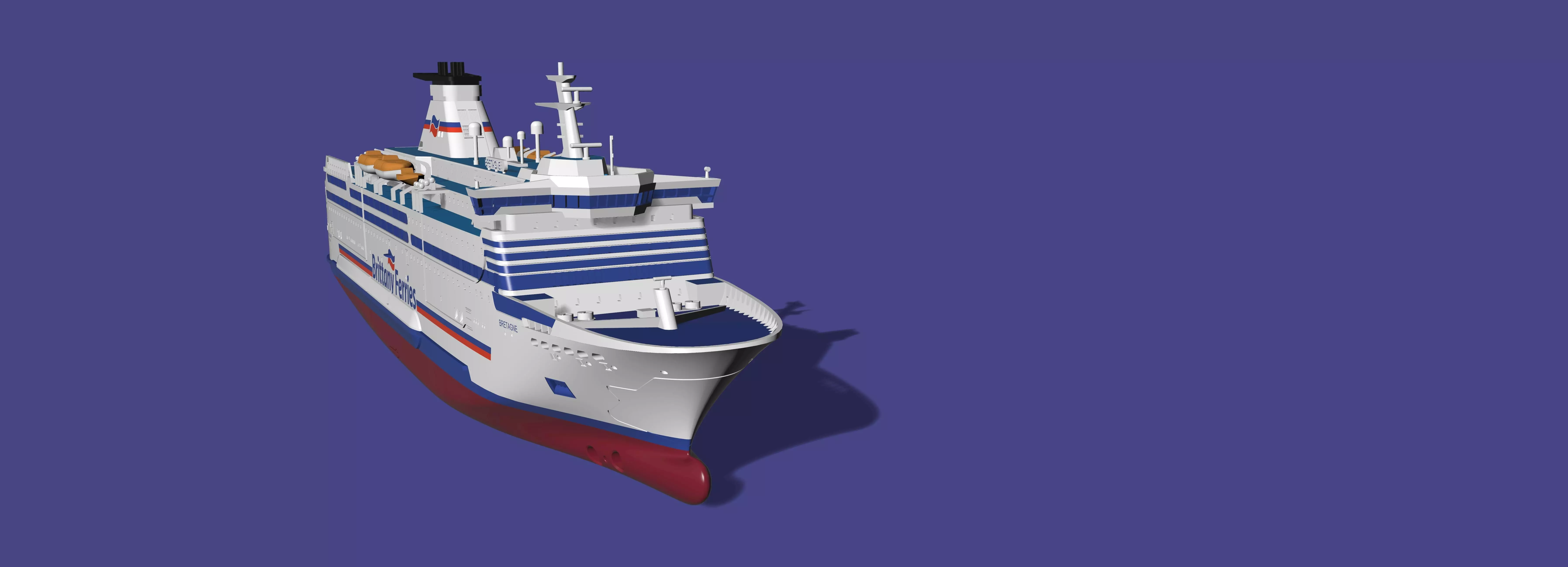 Ferry BRETAGNE Brittany Ferries print ready model 3D print model_5