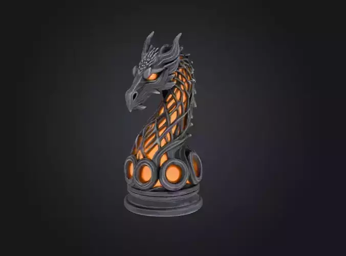 Ember Dragon Lamp Low-poly 3D model