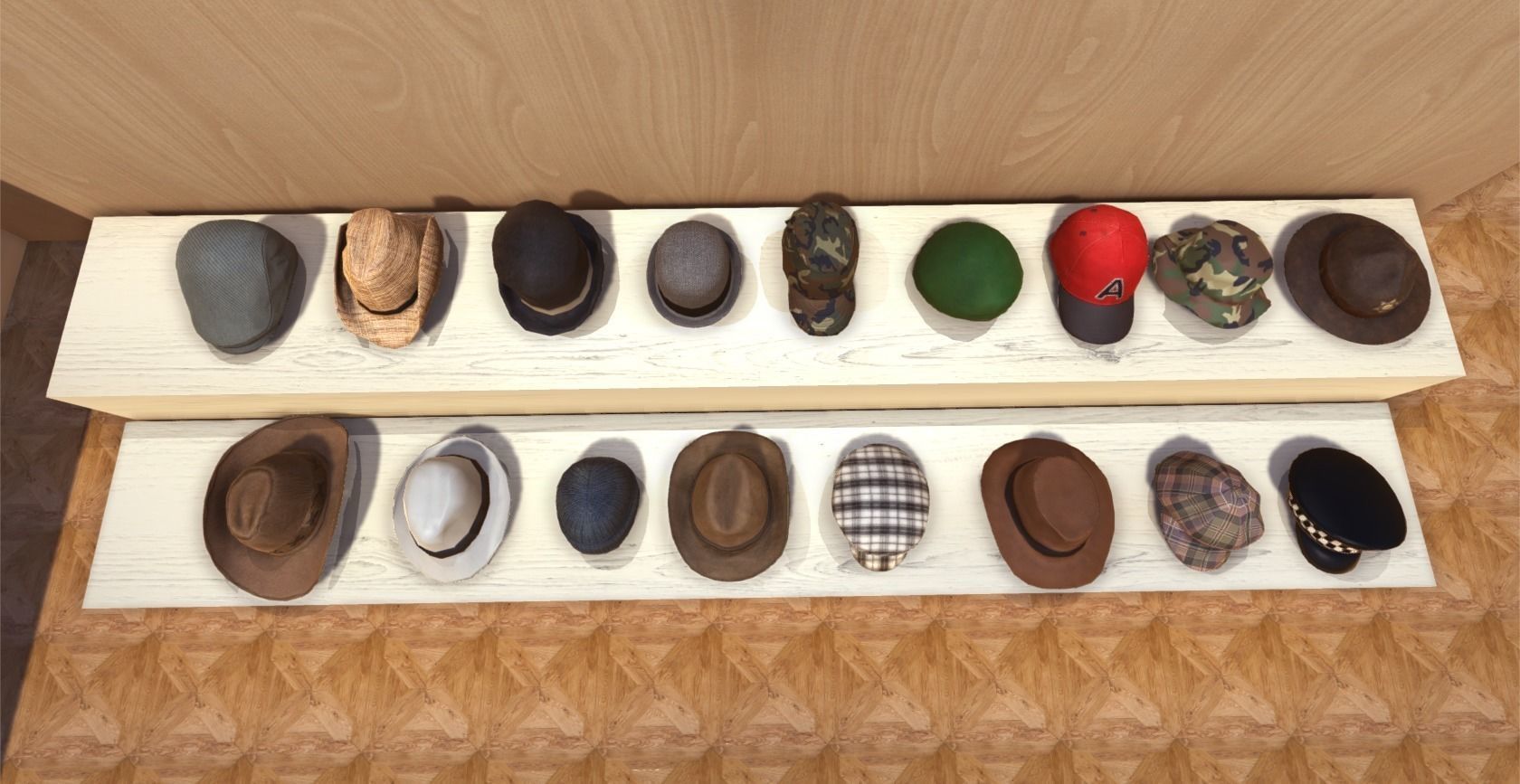 Hats Collection game ready Low-poly 3D model_5