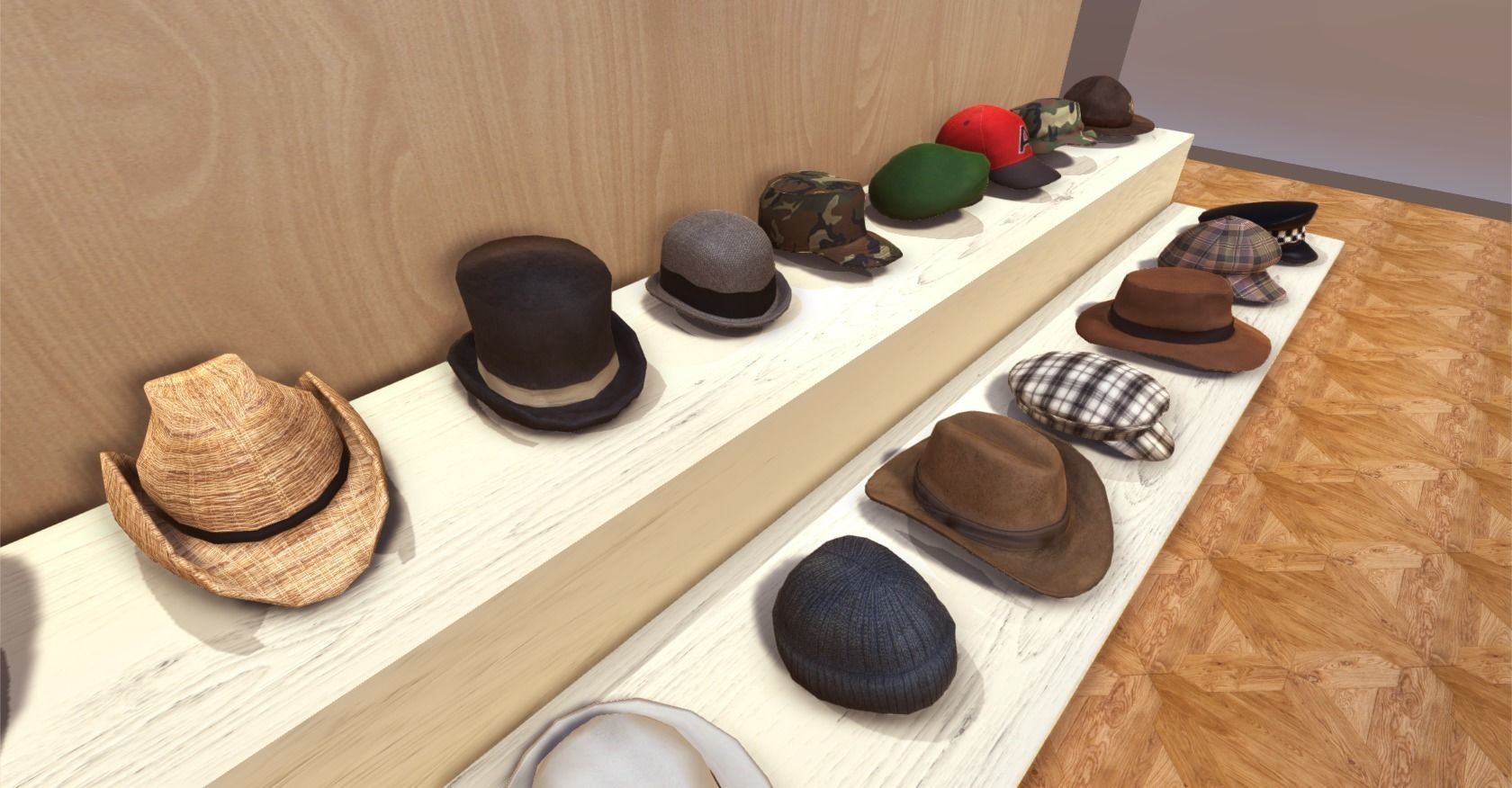 Hats Collection game ready Low-poly 3D model_4