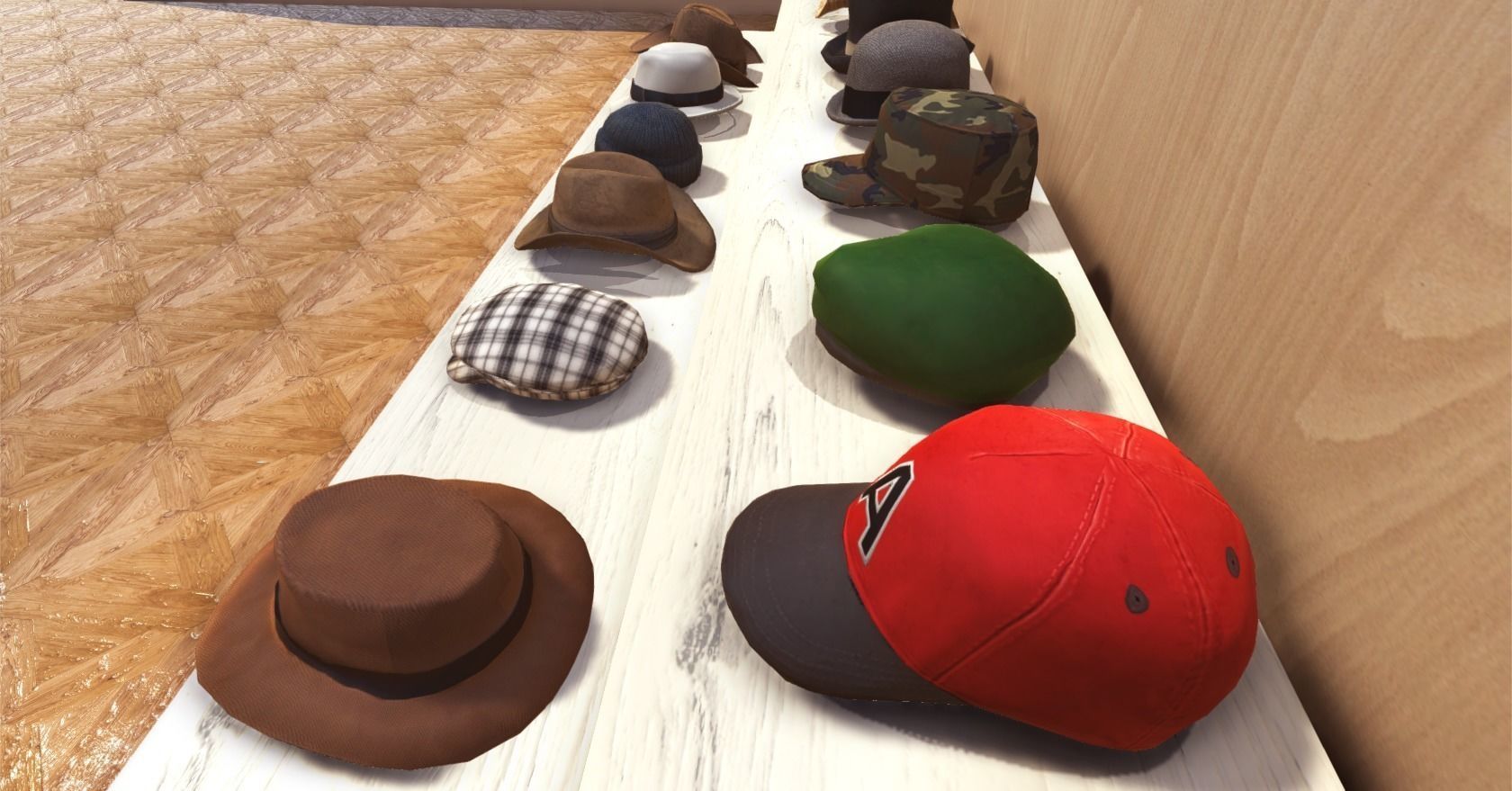Hats Collection game ready Low-poly 3D model_3