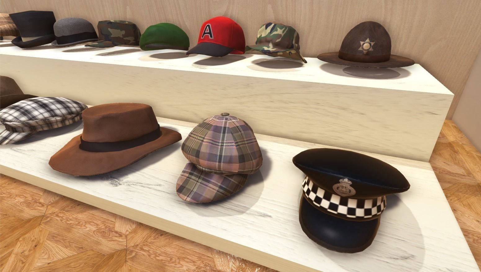 Hats Collection game ready Low-poly 3D model_1