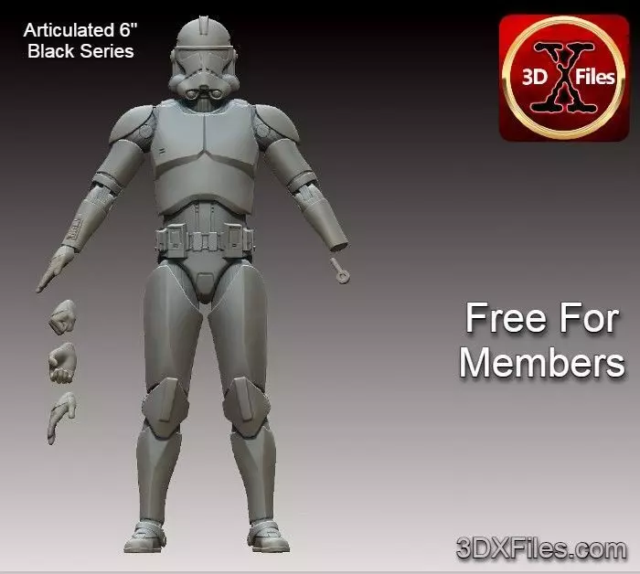 Articulated Star Wars Black Series Clone Trooper  3D print model_0