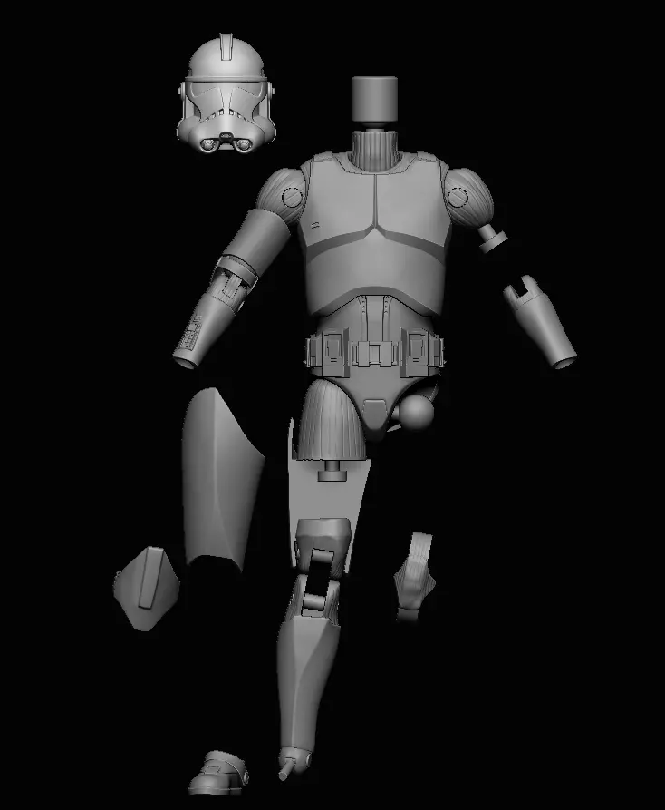 Articulated Star Wars Black Series Clone Trooper  3D print model_1
