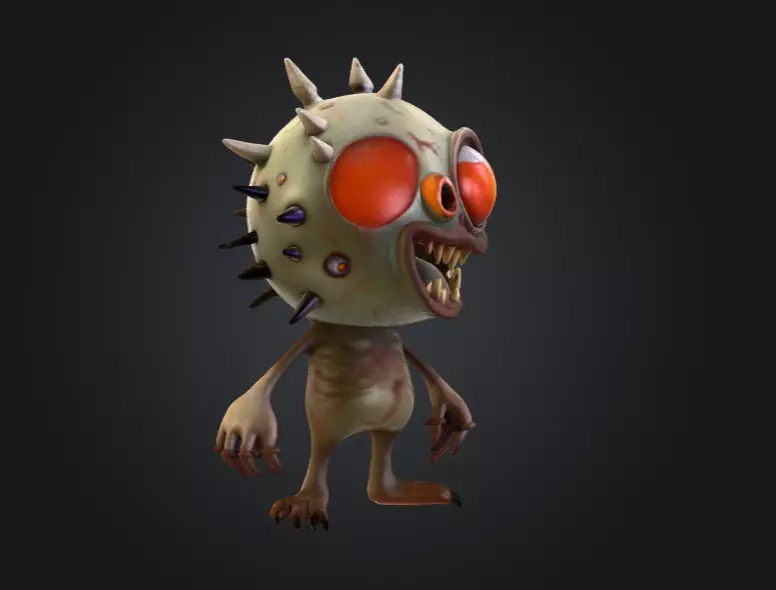 Eyeball Monster Low-poly 3D model_1