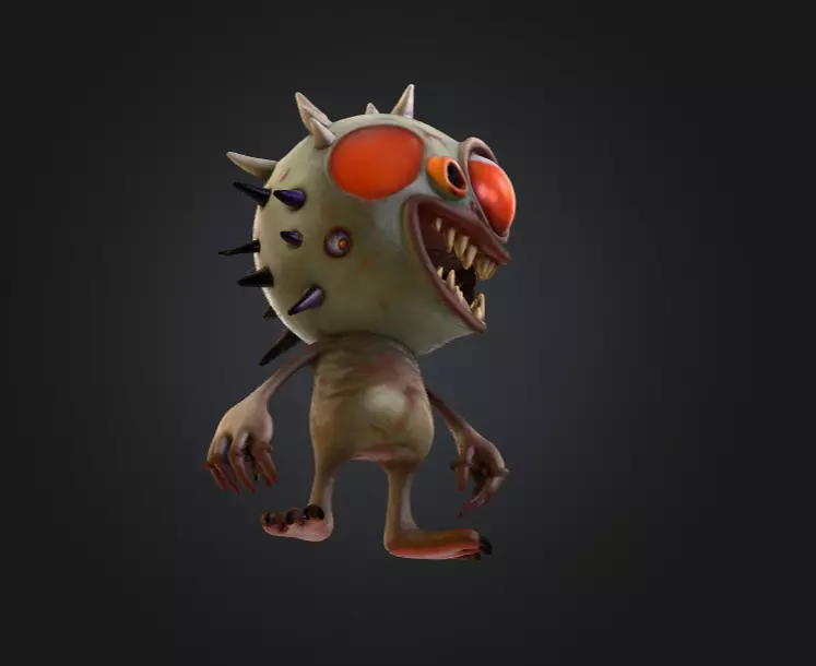 Eyeball Monster Low-poly 3D model_11