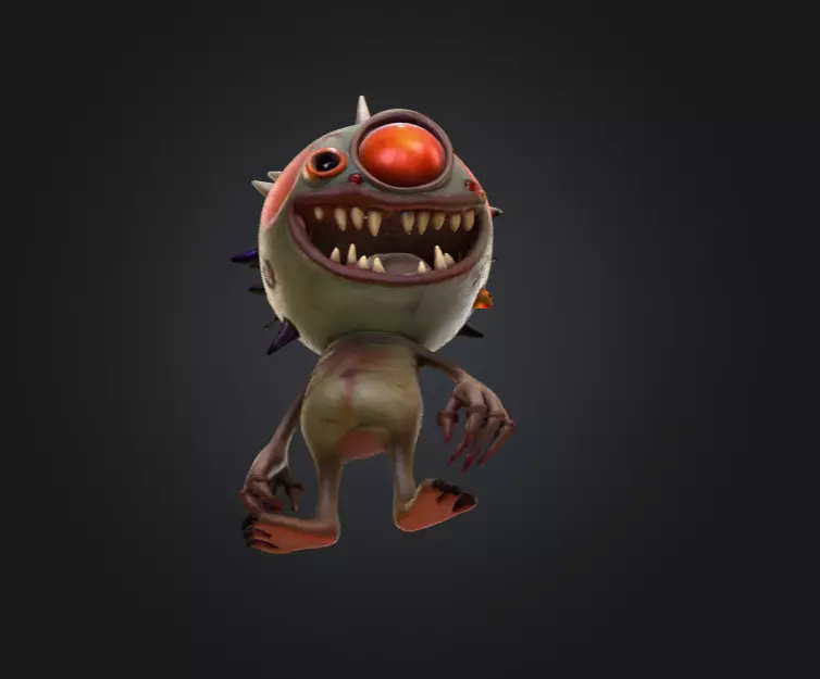 Eyeball Monster Low-poly 3D model_10