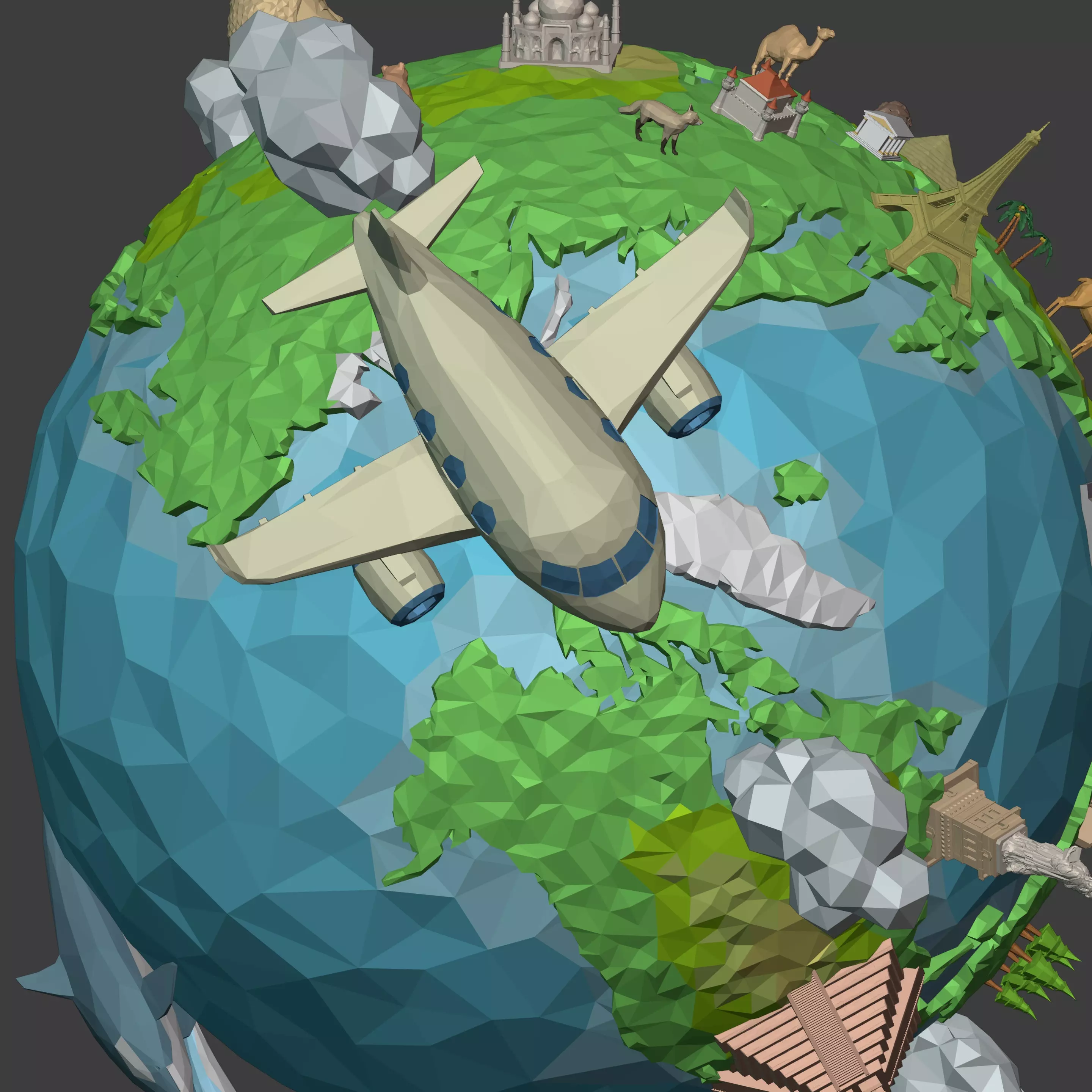 Planet Low-poly 3D model_7