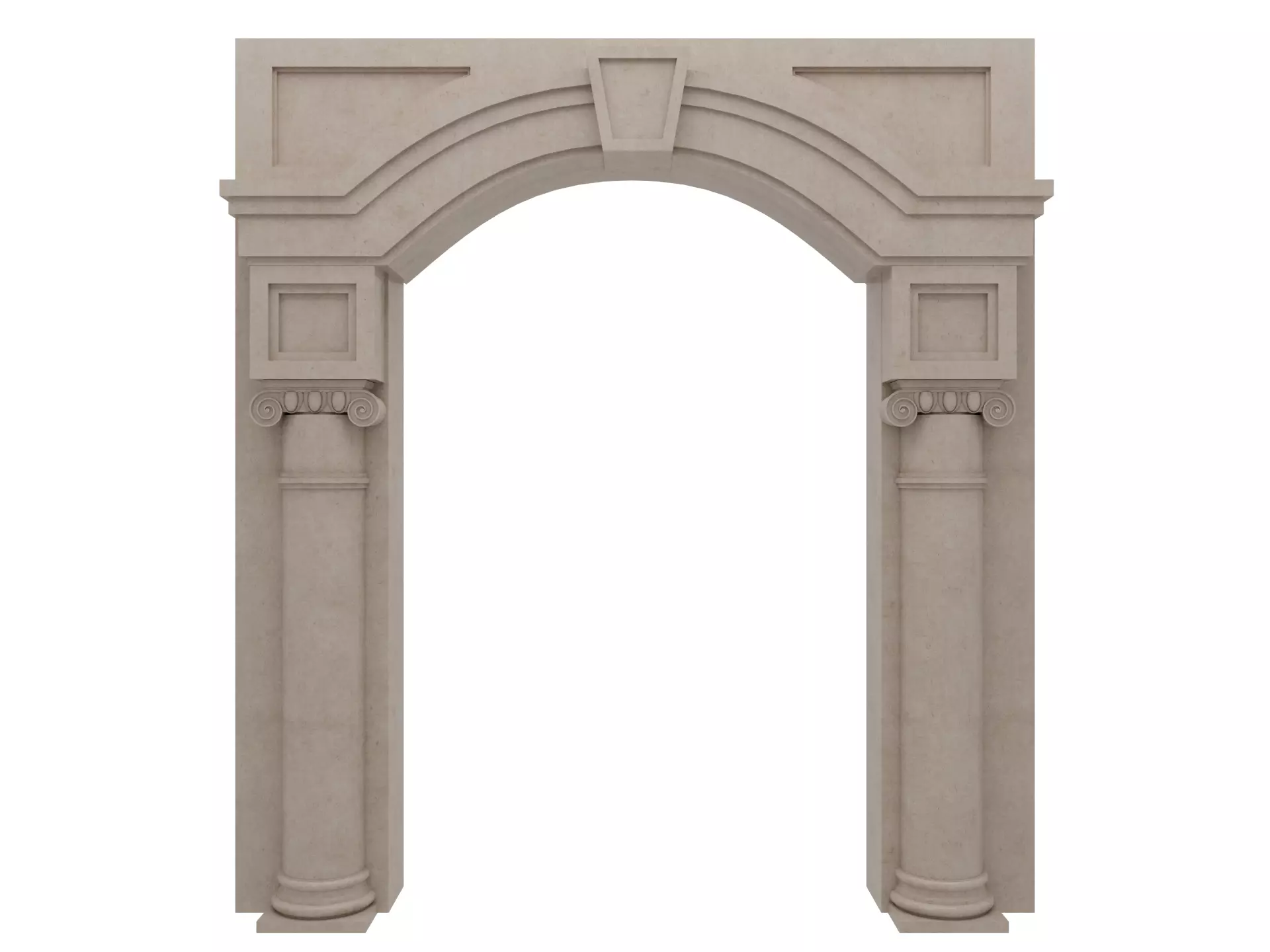 Arched facade columns doorway pilaster 3D model_27