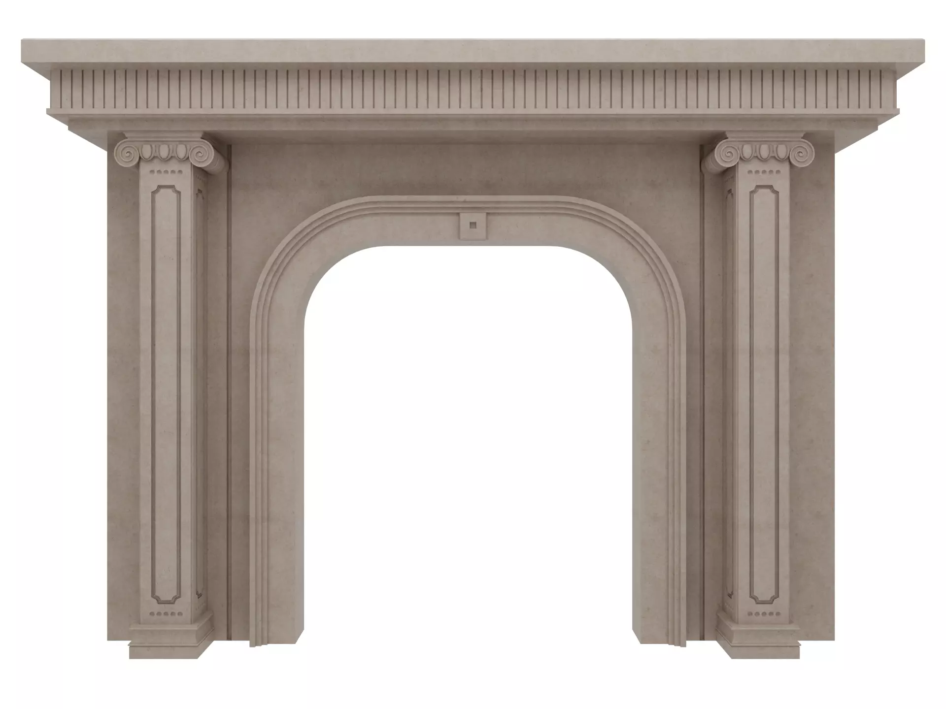 Arched facade columns doorway pilaster 3D model_15