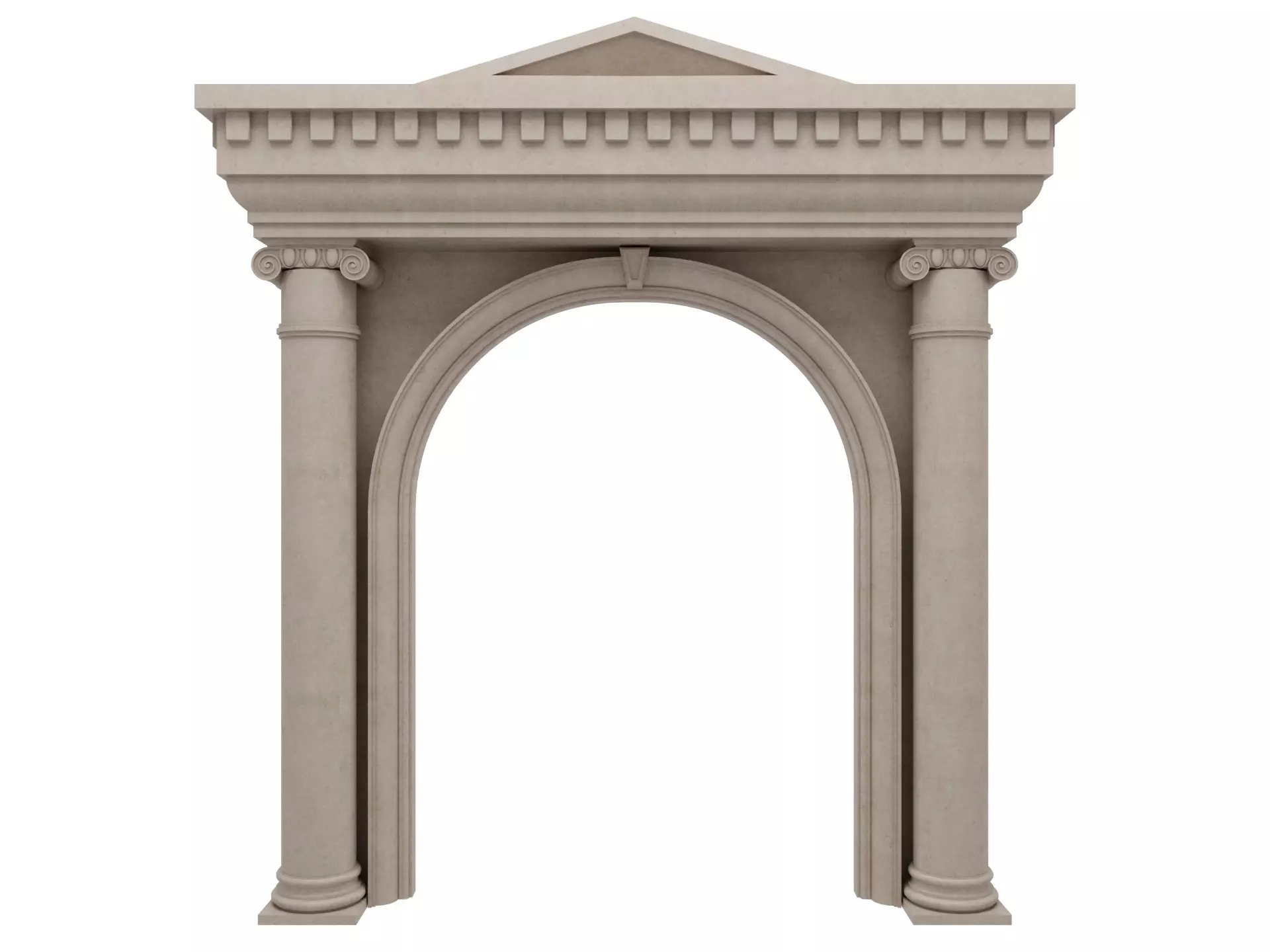 Arched facade columns doorway pilaster 3D model_12