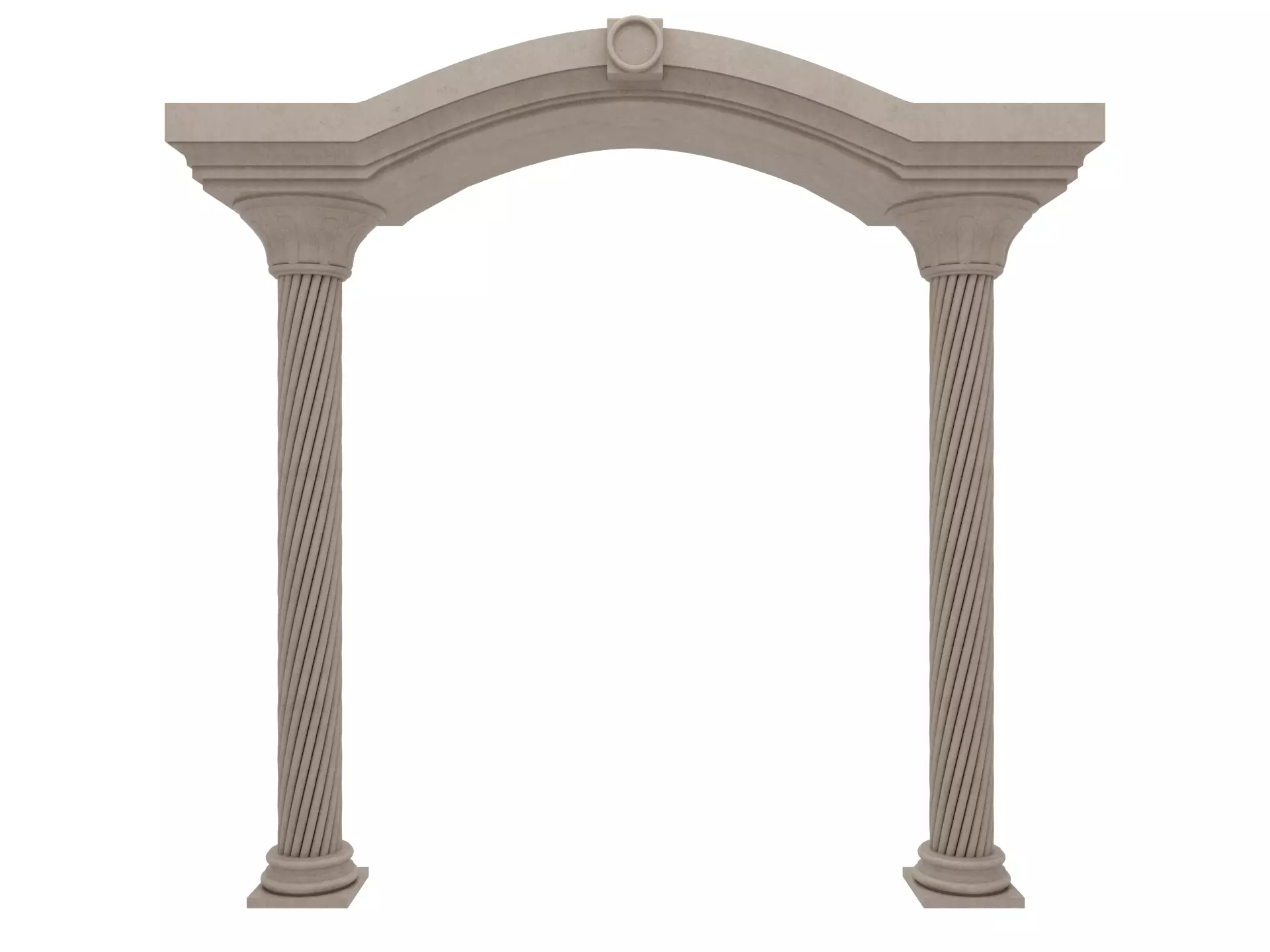 Arched facade columns doorway pilaster 3D model_28