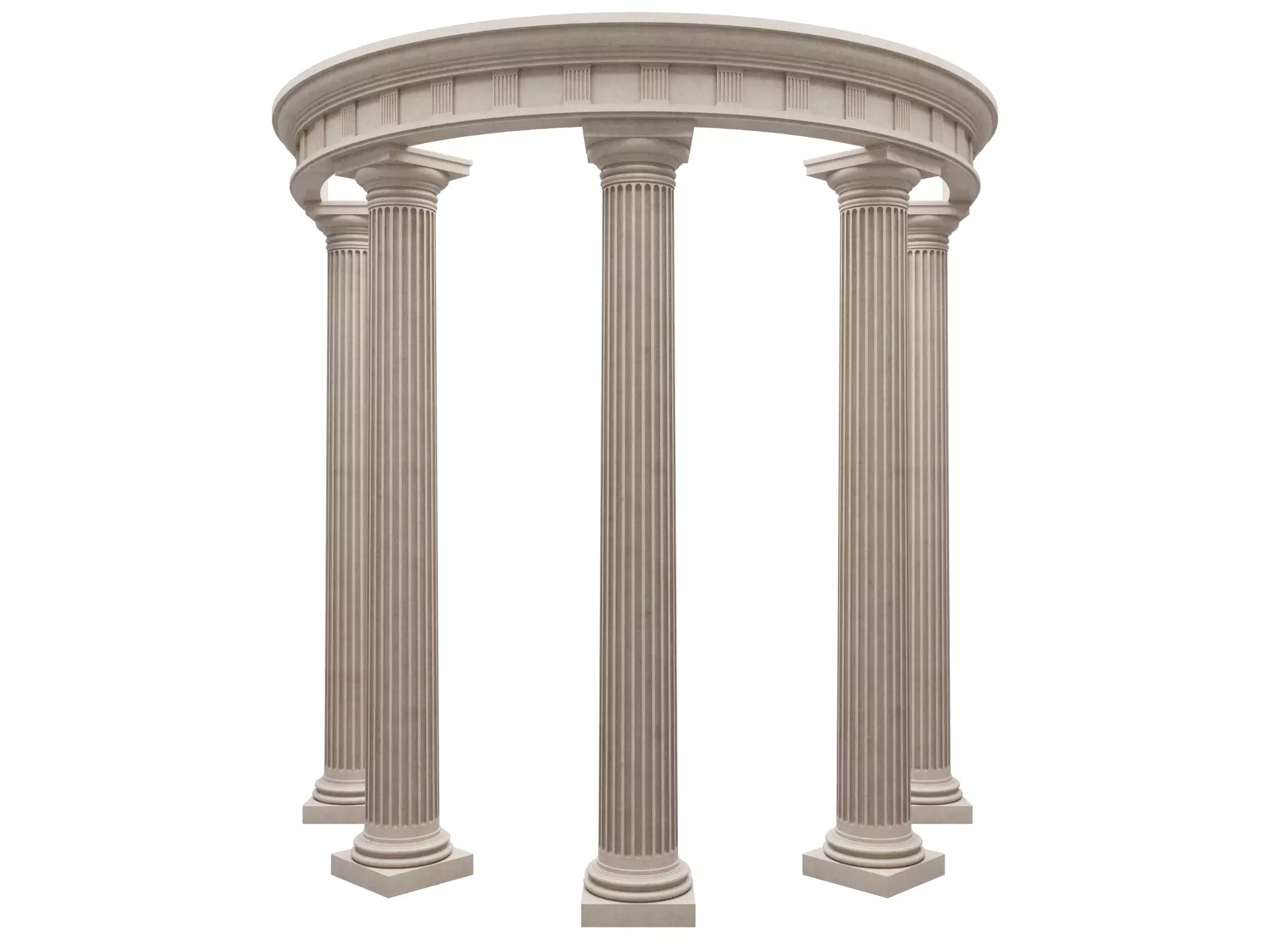 Arched facade columns doorway pilaster 3D model_9