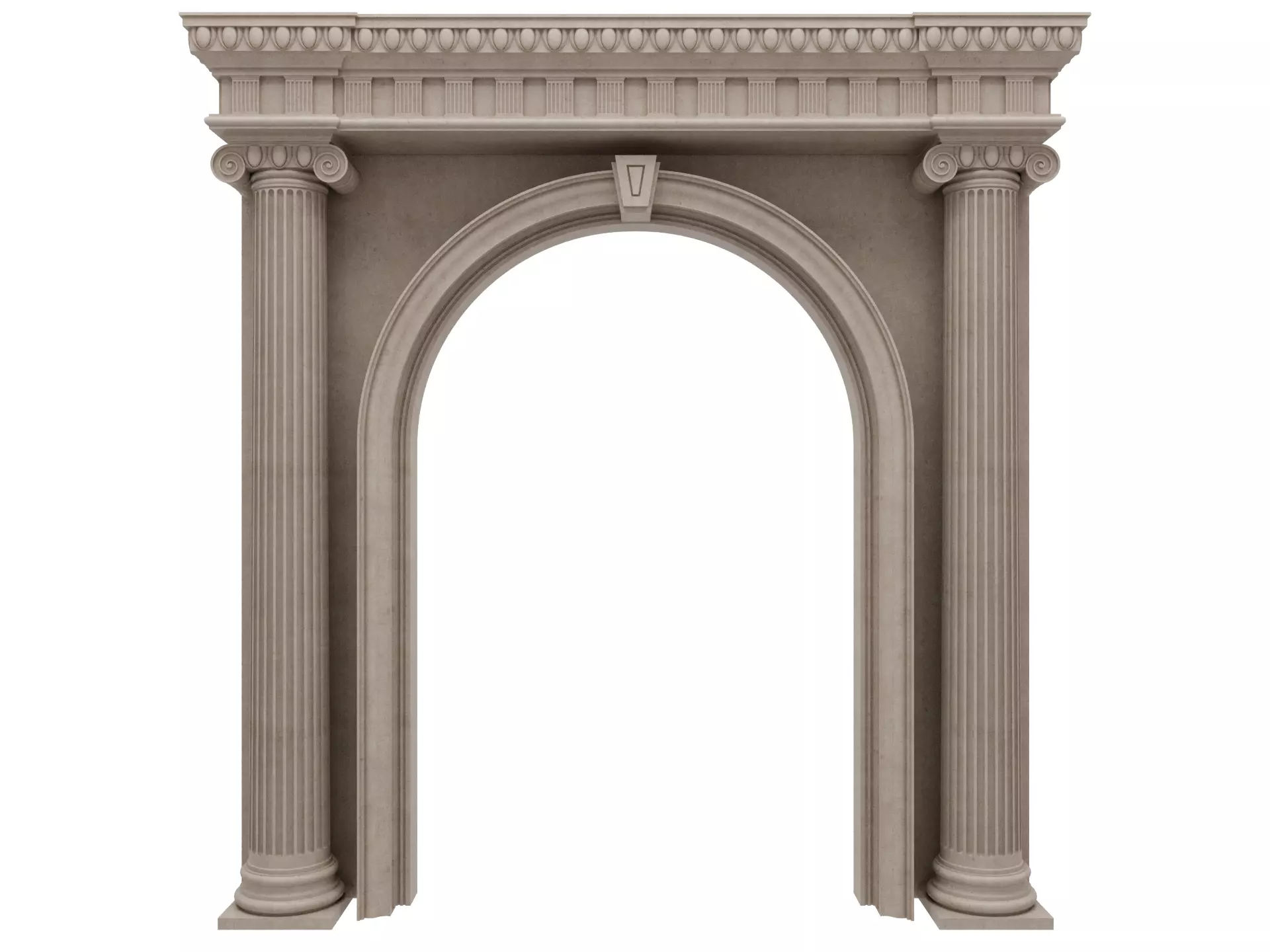 Arched facade columns doorway pilaster 3D model_17