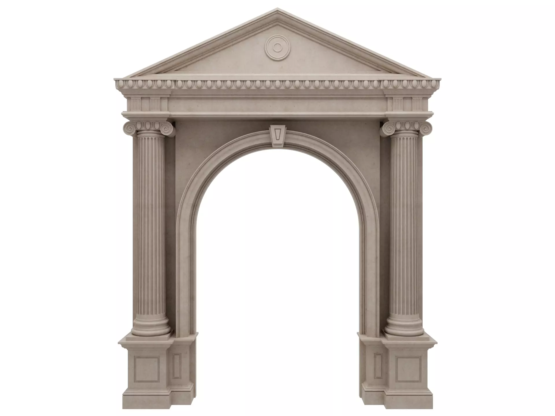 Arched facade columns doorway pilaster 3D model_11