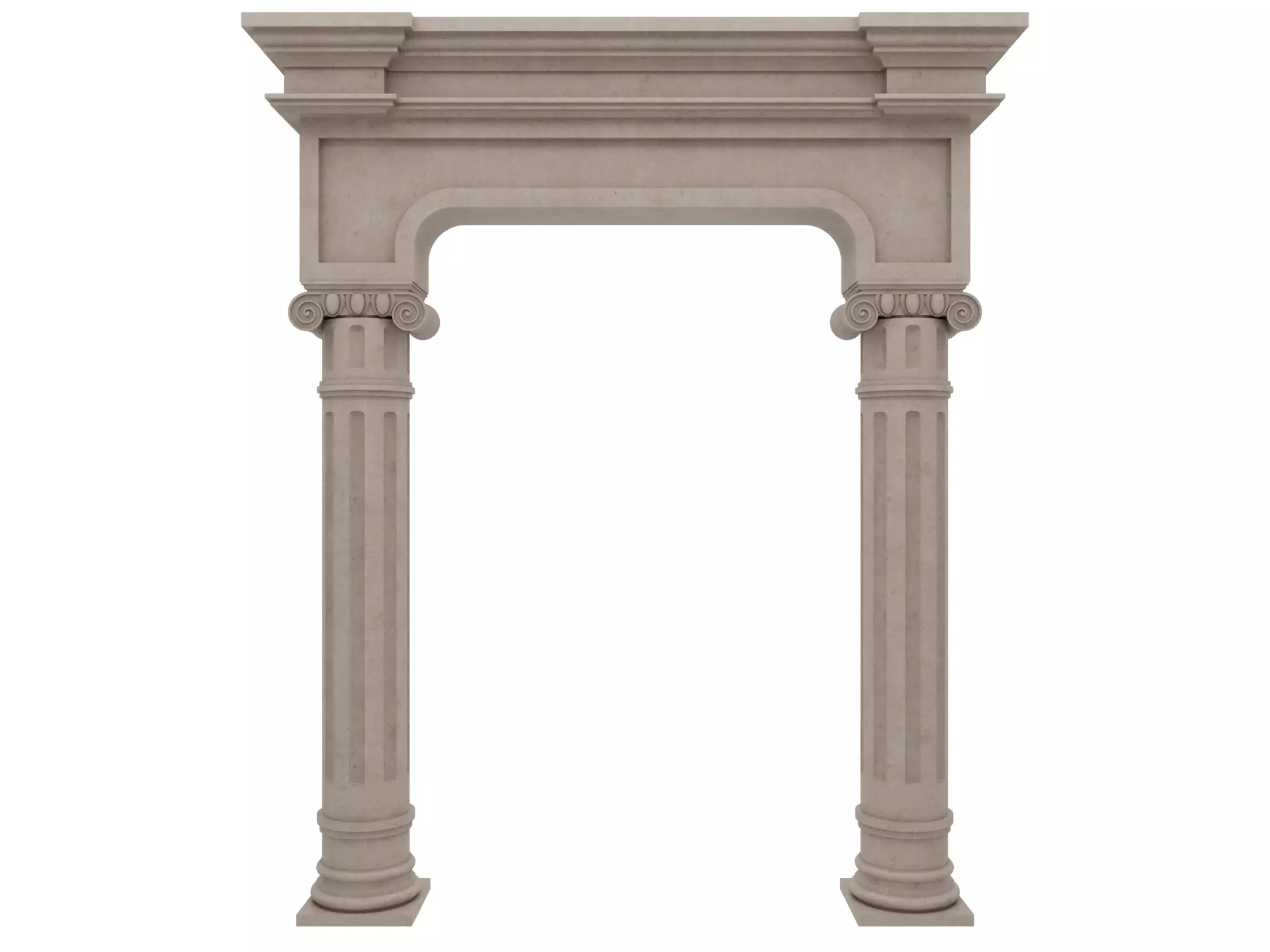 Arched facade columns doorway pilaster 3D model_21