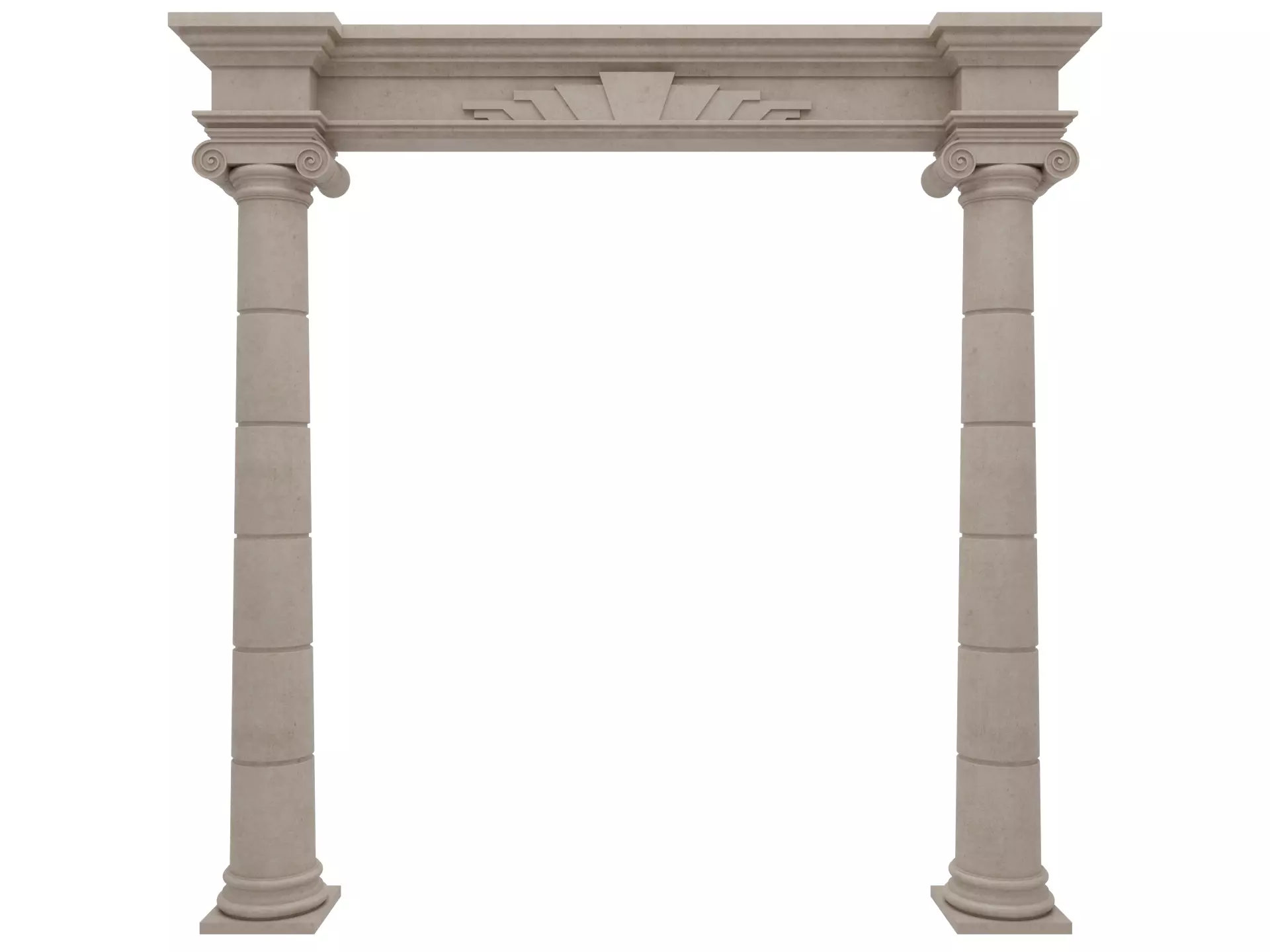 Arched facade columns doorway pilaster 3D model_20
