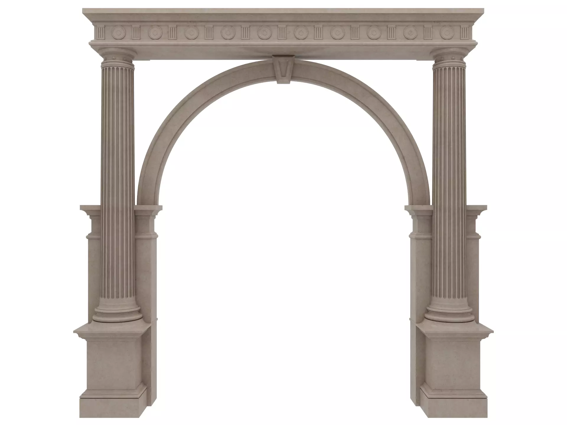 Arched facade columns doorway pilaster 3D model_26