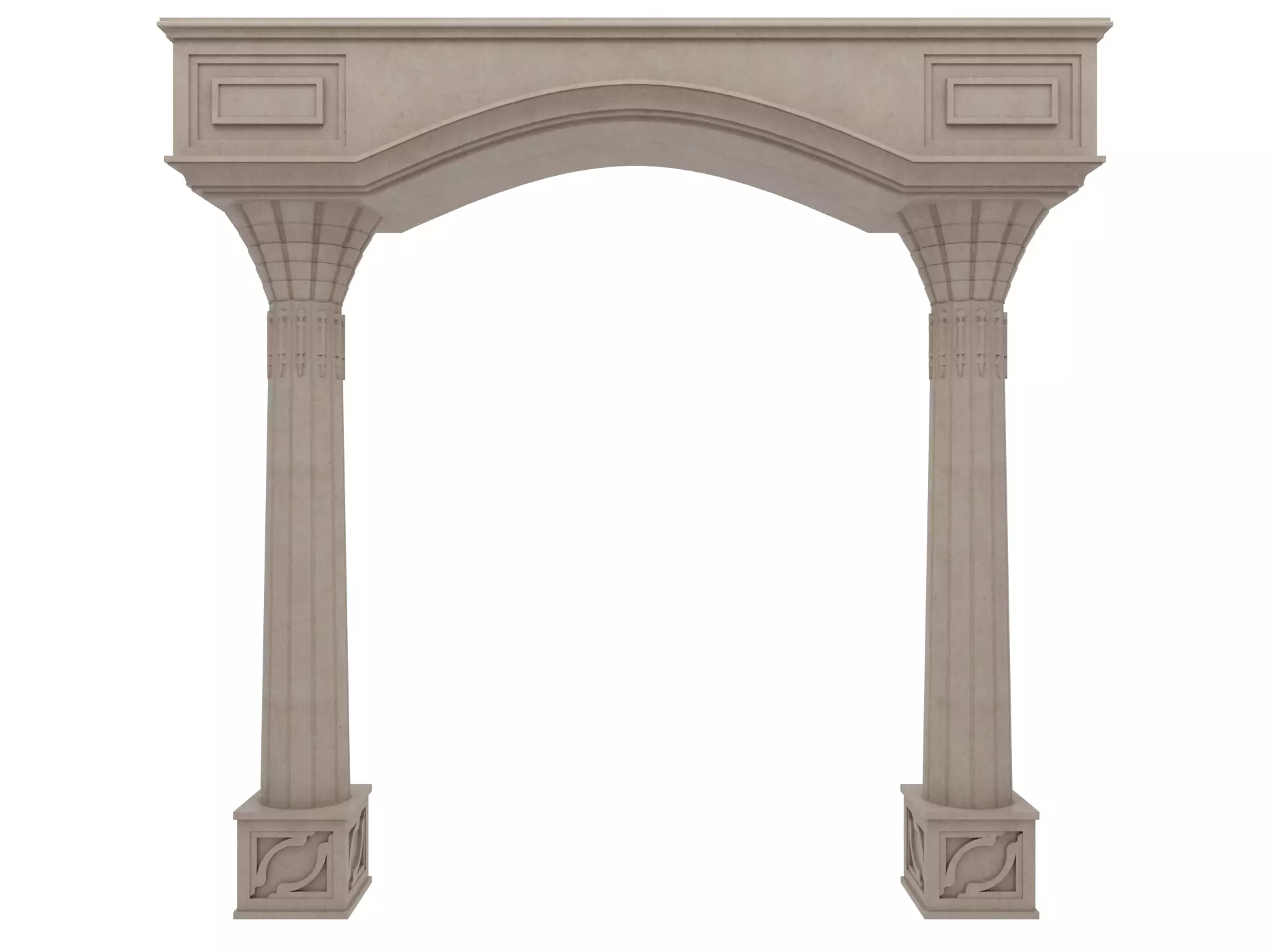 Arched facade columns doorway pilaster 3D model_22