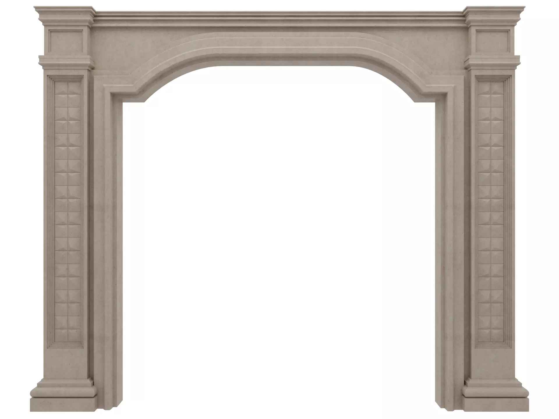Arched facade columns doorway pilaster 3D model_23
