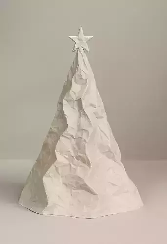 Crumpled Paper Christmas Tree Minimalist 3D Print Decoration 3D print model Crumpled Paper Christmas Tree Minimalist 3D Print Decoration 3D print model