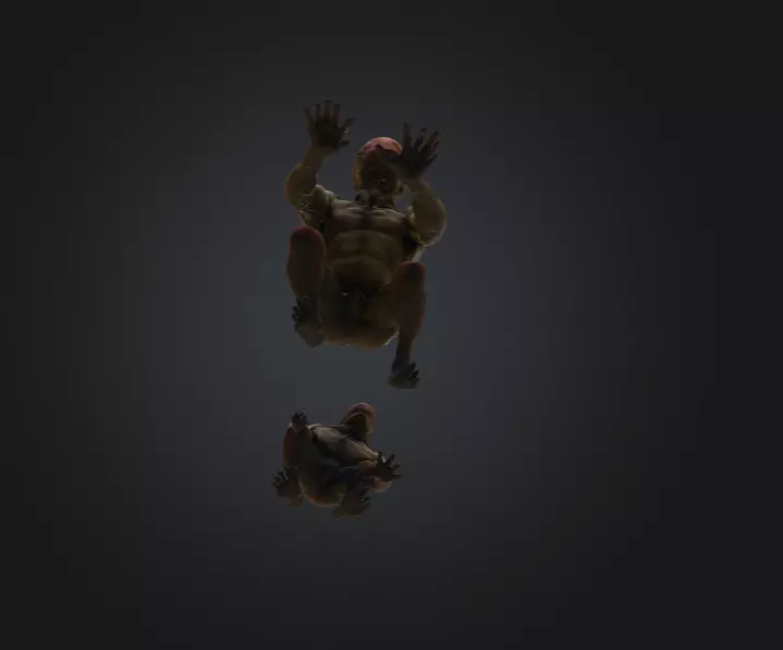 Crawling Mutant Low-poly 3D model_16
