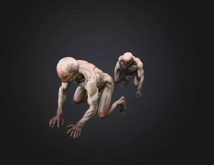 Crawling Mutant Low-poly 3D model_11