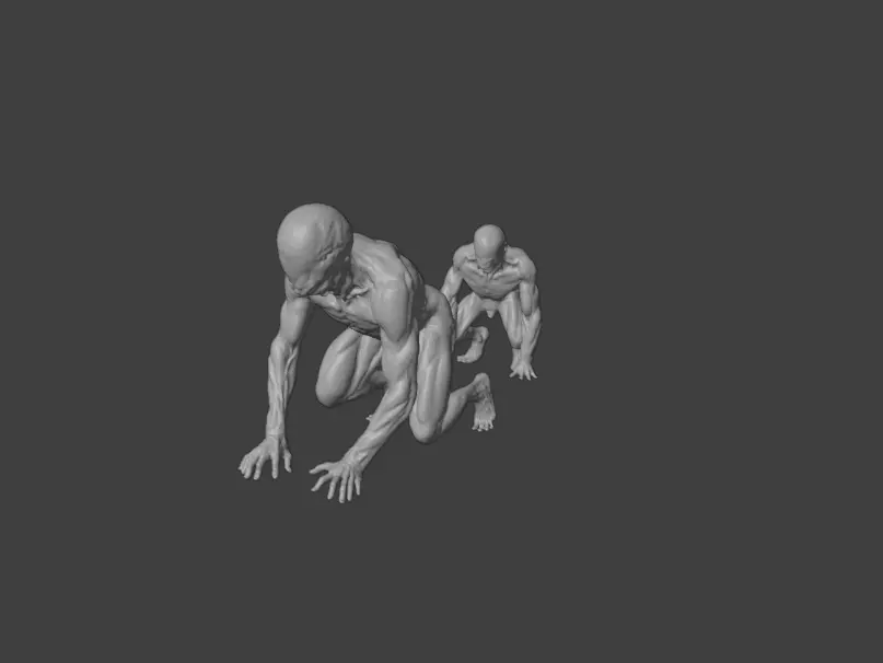 Crawling Mutant Low-poly 3D model_17