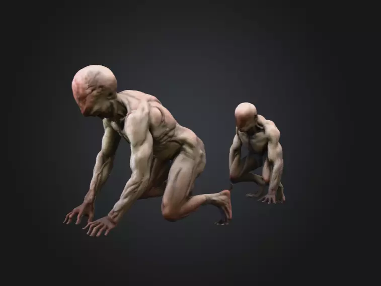 Crawling Mutant Low-poly 3D model_8