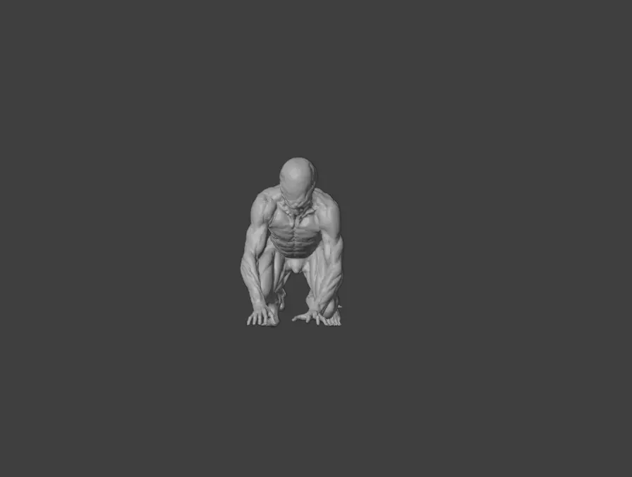 Crawling Mutant Low-poly 3D model_18