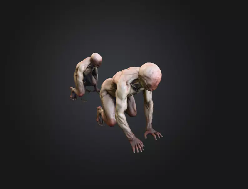 Crawling Mutant Low-poly 3D model_10
