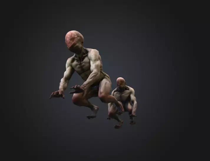 Crawling Mutant Low-poly 3D model_14