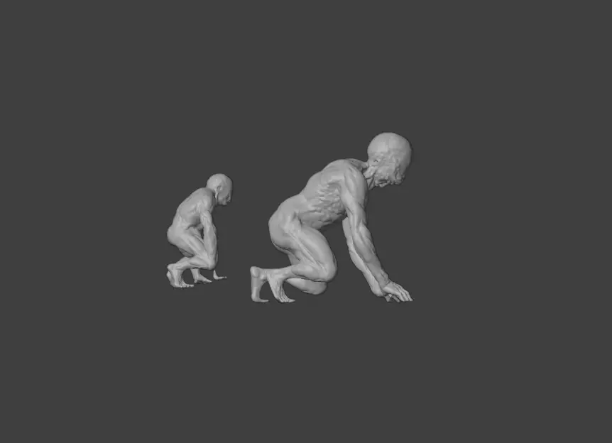 Crawling Mutant Low-poly 3D model_19
