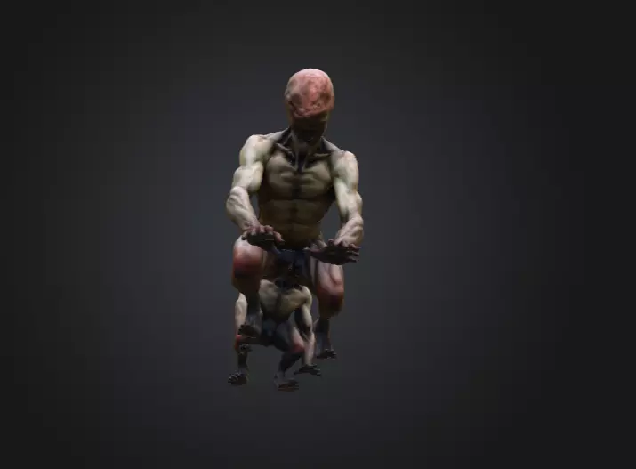Crawling Mutant Low-poly 3D model_12