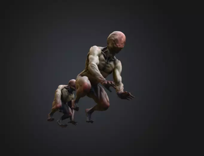 Crawling Mutant Low-poly 3D model_13