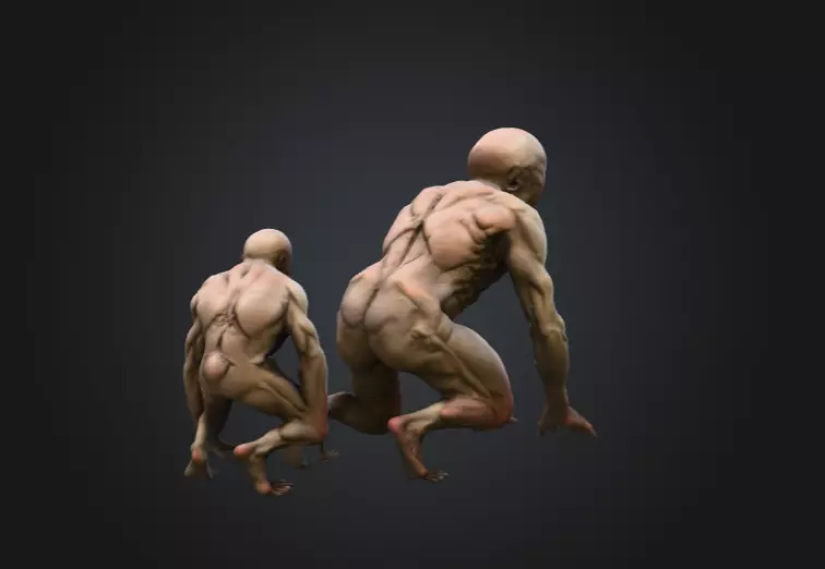 Crawling Mutant Low-poly 3D model_5