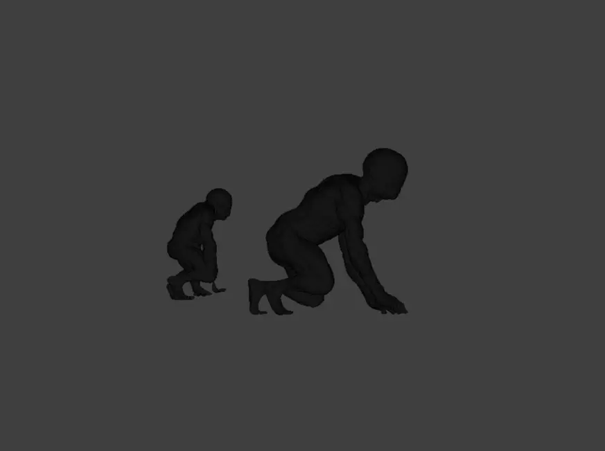 Crawling Mutant Low-poly 3D model_25