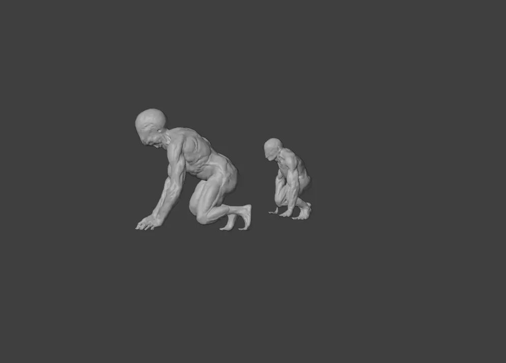Crawling Mutant Low-poly 3D model_21