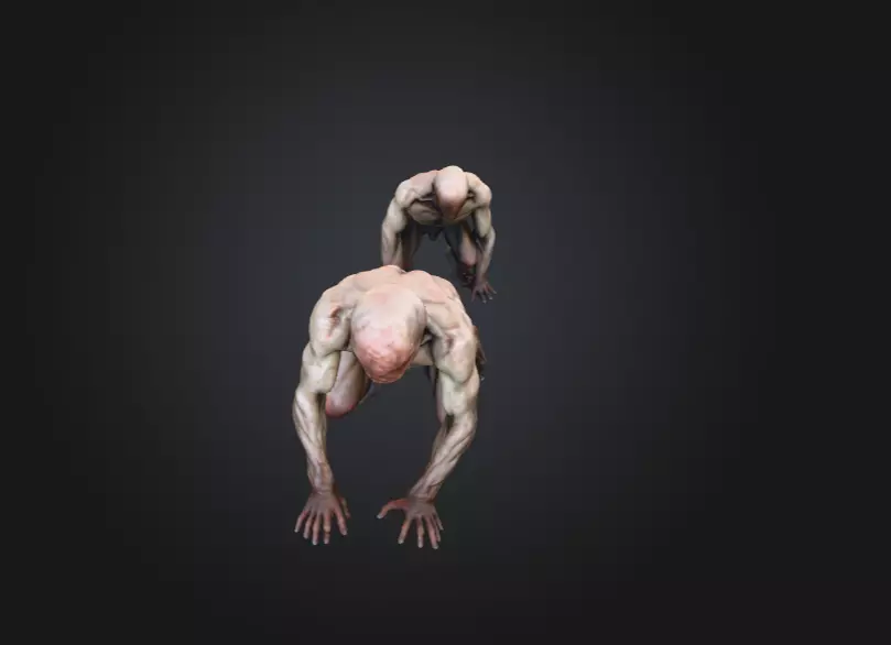 Crawling Mutant Low-poly 3D model_9