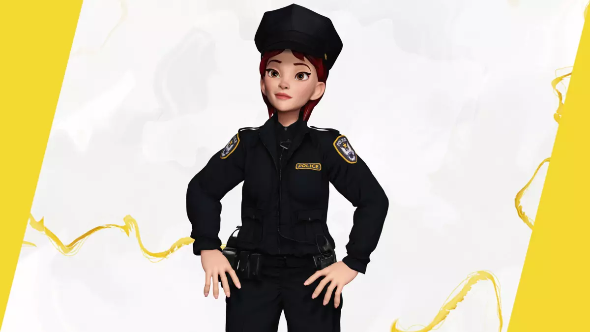 Stylized Female Police Officer Rigged woman cop Policewoman Free 3D model_2