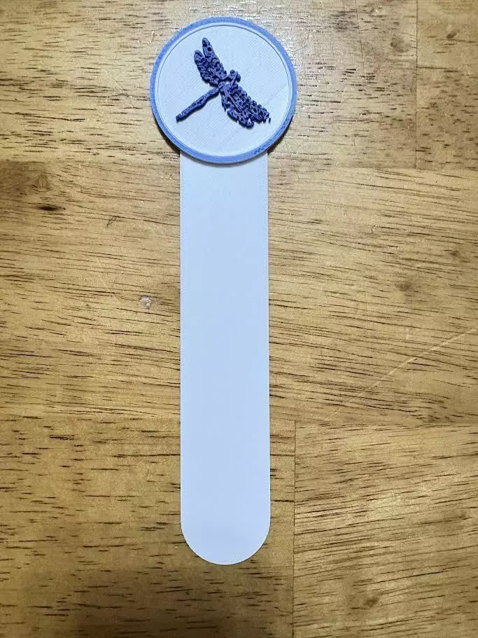Bookmark with Dragonfly Logo 3D print model_0