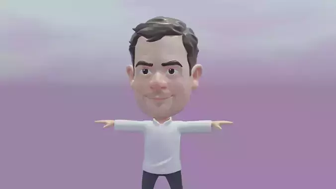 Rahul Gandhi low poly cartoon 3d model 