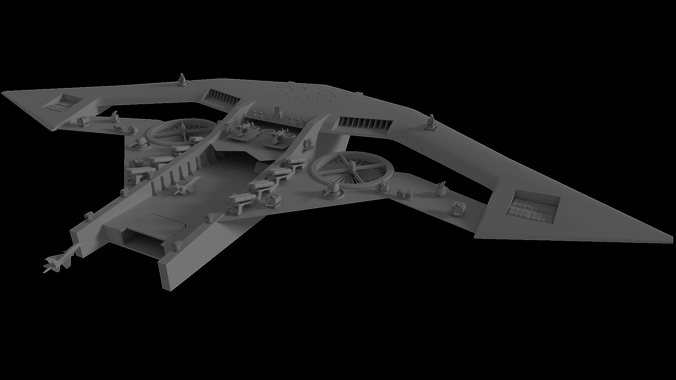 Flying aircraft carrier 3D model
