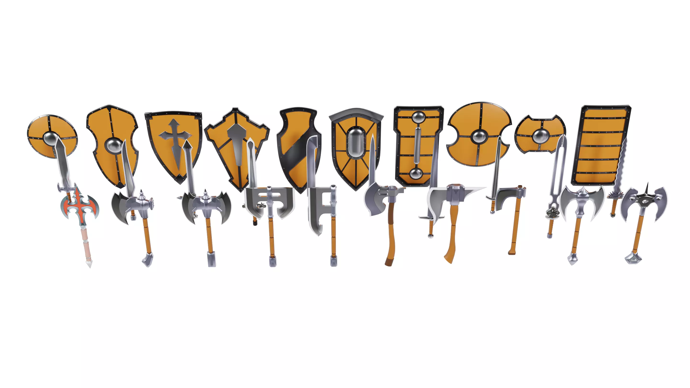 Mele Weapons Base Mesh Models Low-poly 3D model_9