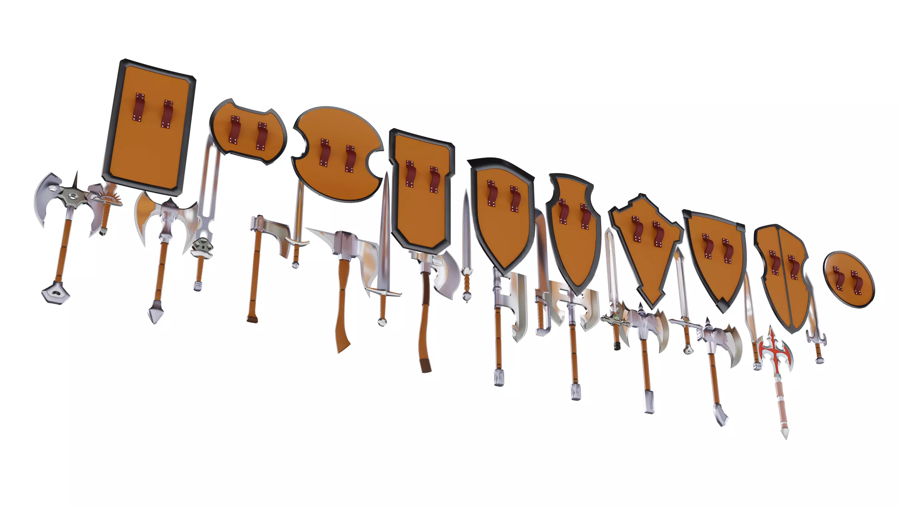 Mele Weapons Base Mesh Models Low-poly 3D model_11