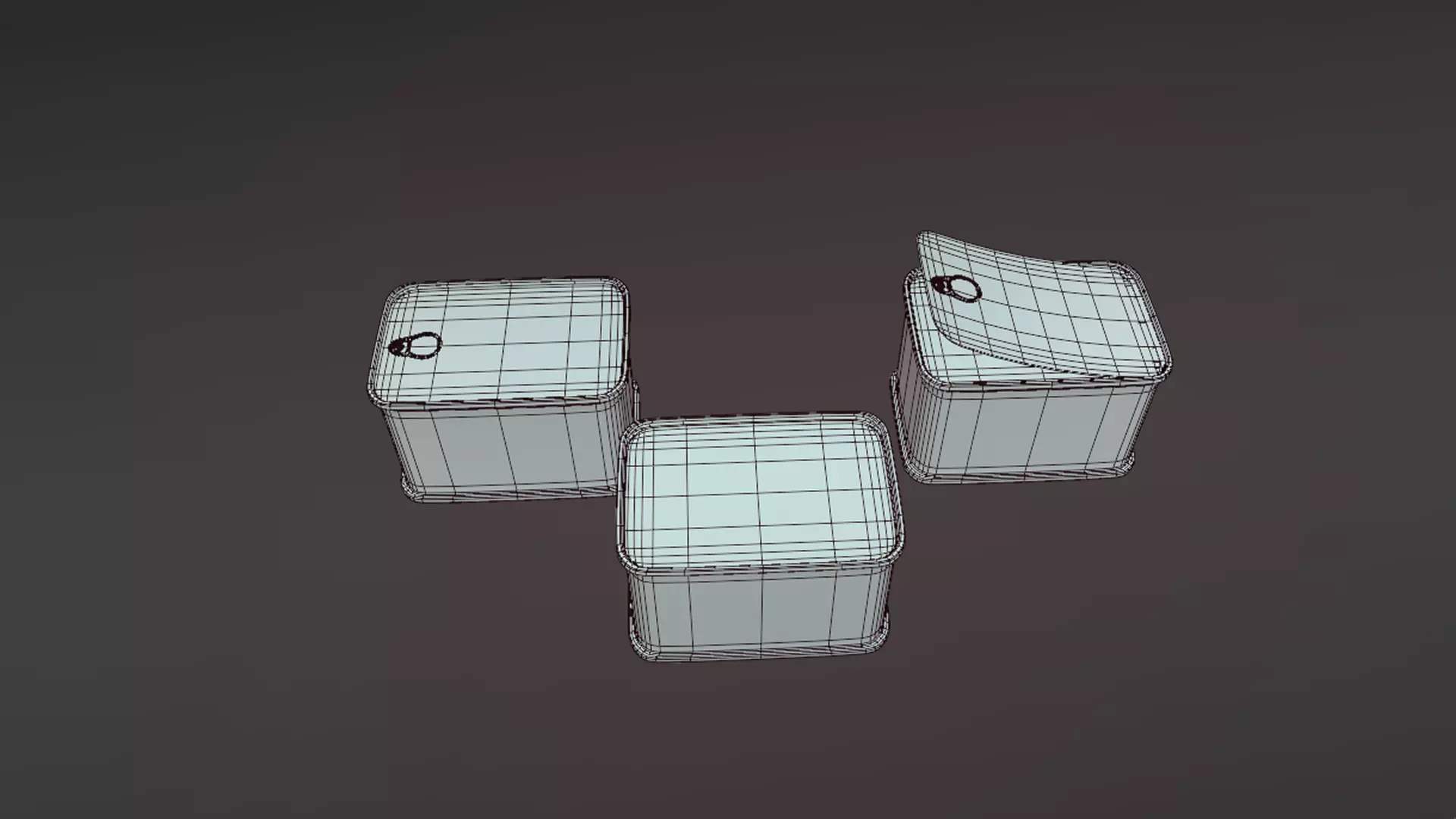 Old canned food set Low-poly 3D model_8